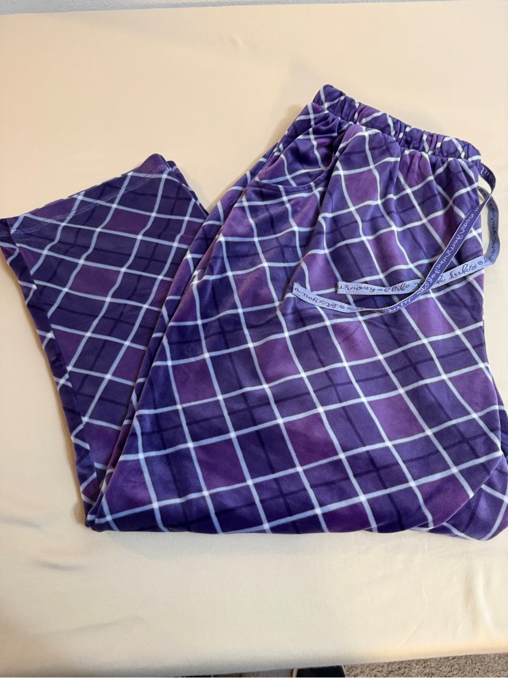 Muk Luks Purple Plaid Lounge Pajama Pants